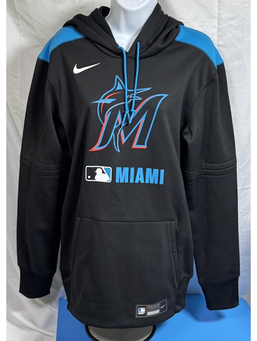 Nike Miami Marlins Authentic Collection Therma-FIT Performance Hoodie Mens S NWT